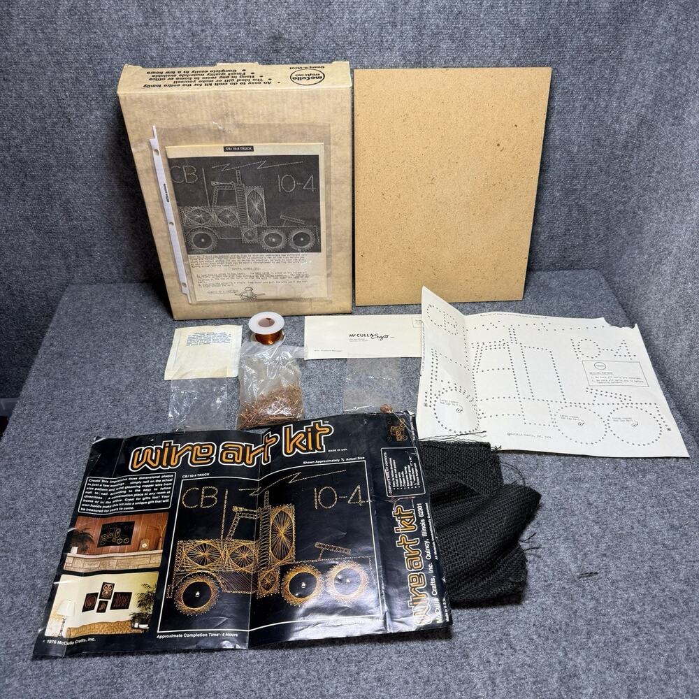 Vintage Copper STRING ART KIT CB 10-4 Big Rig 18 Wheeler Semi Truck RARE Open